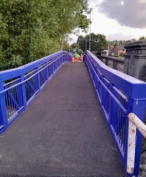 The new temporary footbridge. Photo: Shropshire Star