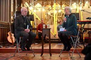 With Arch Deacon Nikki Groarke interviewed the Archbishop at Top Church, Dudley