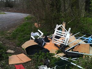 Plastic chairs and rubbish left in Newport
