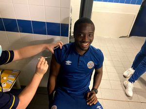 Supporting image for story: Shot in the arm as Shrewsbury Town stars celebrate win with booster jabs