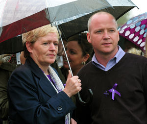 Christina Edkins' parents Jason and Kathy Edkins at the opening of Edkins Memorial garden at St Edmund's Catholic School, Spring Hill, Birmingham, in October 2013.