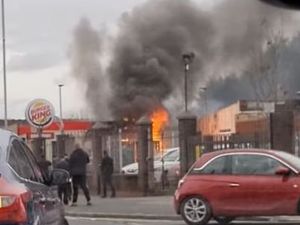 Supporting image for story: Serious fire leaves Bloxwich Burger King damaged as road and restaurant shut