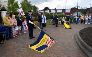 Standards were lowered during the Drumhead Service in Hednesford