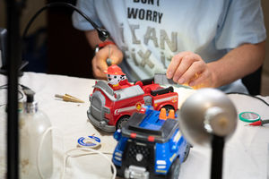 A treasured toy being fixed