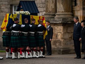 Supporting image for story: Harry honours father as King to lead family in procession behind Queen’s coffin