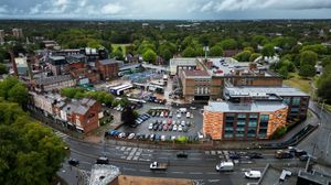 Aerial view of Carlsberg Britvic's brewery, better known as Banks's Brewery, Wolverhampton