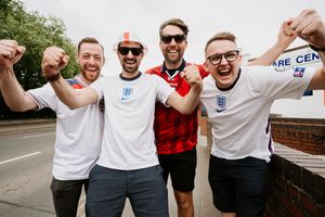 England fans ready for the match in Shrewsbury