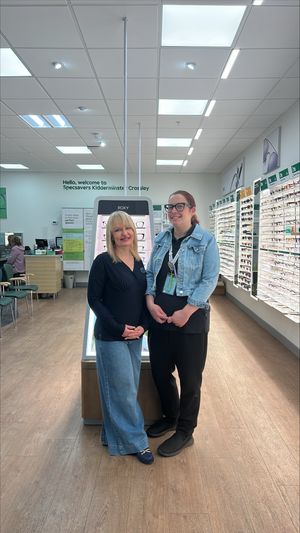 Nicky Davis optical assistant and Emma Preece optical assistant