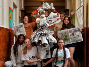 Supporting image for story: Teacher's pride as amazingly creative students make costumes out of old Express & Star newspapers