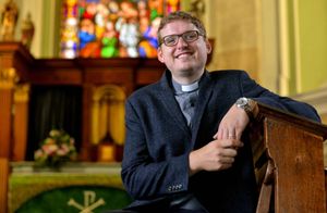 New Curate the Rev Sam Johnson at St Alkmund's Church in Whitchurch