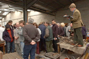 The sale under way, with auctioneer James McIntyre.