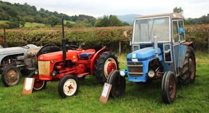 Mervyn Price's pair of tractors, BMC mini and Leyland 154