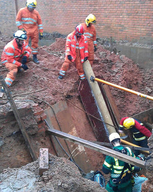Emergency services work at the scene. Picture courtesy of West Midlands Fire Service/@WestMidsFire