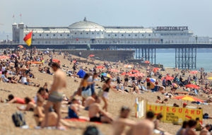 Temperatures have soared across the UK, including in Brighton