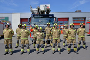 Firefighters at Walsall Fire Station turned out in full kit to honour a 100-year-old former firefighter and war hero George Stokes.
