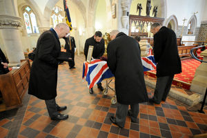 The service was held at St Benedict Biscop Church in Wombourne