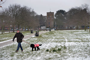 It has been a day to wrap up warm as this wintery scene in The Croft, Aldridge, shows