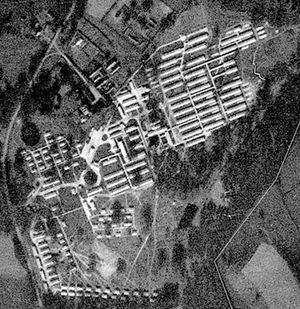 This aerial view shows how big the hospital – now totally disappeared – was.