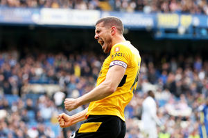 Conor Coady of Wolverhampton Wanderers celebrates after scoring his team's second goal  (Photo by Jack Thomas - WWFC/Wolves via Getty Images)