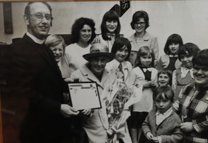 Presentation to the late Ethel Picken for 70 years service in 1974.