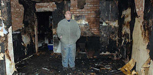 A fire broke out in the living room of a terraced house in Walsall leaving one man in need of hospital treatment for smoke inhalation.