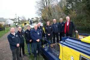 Deputy First Minister Huw Irranca-Davies with members of the Canal and River Trust