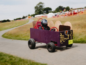 Supporting image for story: Shake, rattle and rollers experience the thrill on the hill at soap box derby