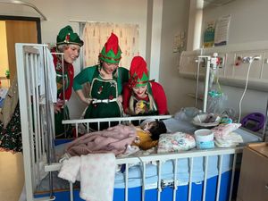 Ruby Doo elves visited the children's ward at Walsall Manor Hospital