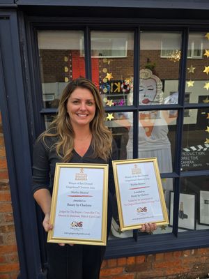 Charlotte Lowndes of Beauty by Charlotte with her awards
