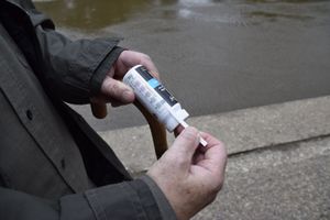 Up Sewage Creek say that water testing it took on the River Severn in Shrewsbury showed phosphate levels at 50 parts per million: Picture: Up Sewage Creek