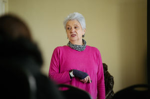 Maggie Love led the group on the tour of Darwin's home.