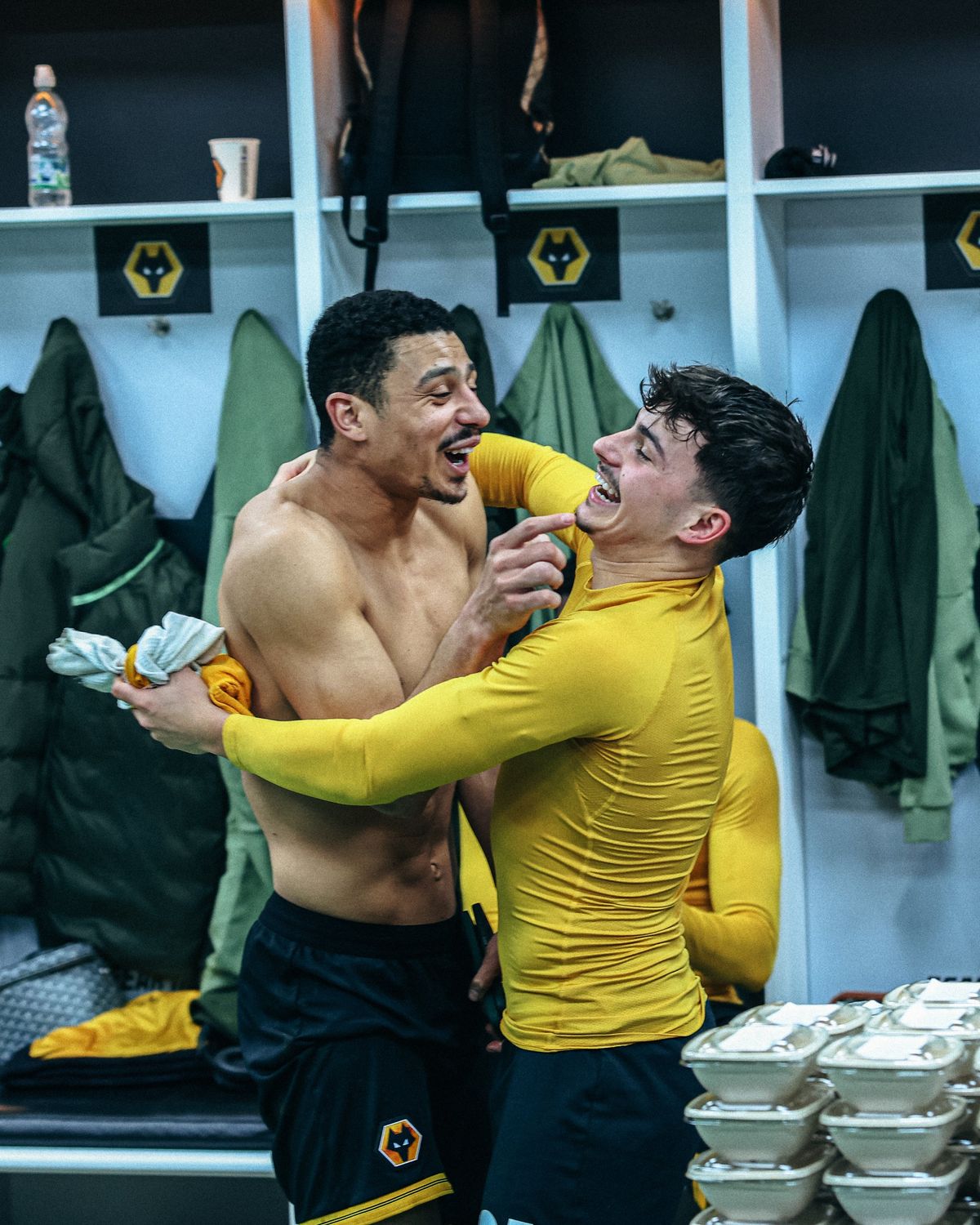 Wolves stars sing along to Super Bowl star Bad Bunny's chart-topping single in joyous dressing room celebrations after Liverpool victory