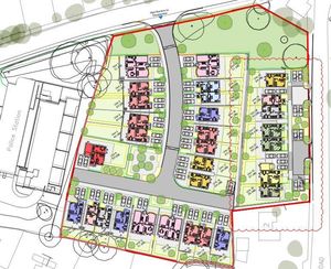 The new layout shows the seven individual driveways off Ludlow Road replaced with two shared access points.