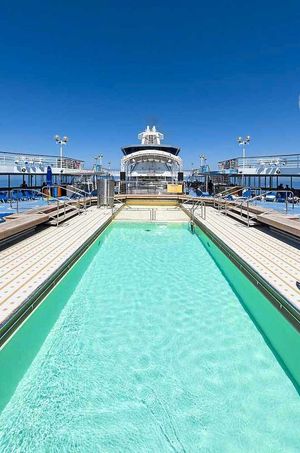 The pool deck on the Celestyal Olympia