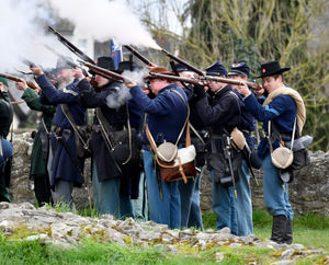 American Civil War Society re-enactors at Whittington Castle, Oswestry