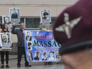 Supporting image for story: Contrasting viewpoints outside court ahead of Soldier F trial