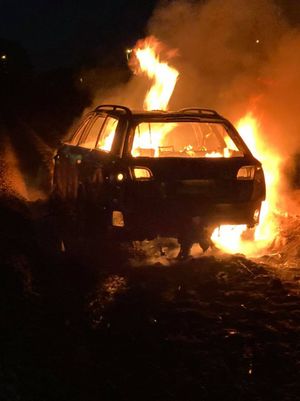 On the way back from the barn fire, crews were called to a blaze involving a vehicle. Photo: Bridgnorth FIre Station