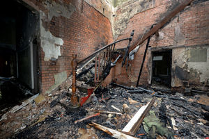 Pictures inside show the damage caused to the building due to the fire