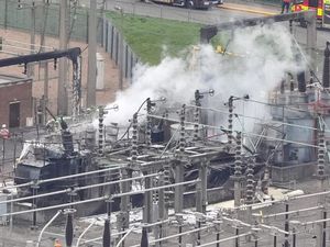 The North Hyde electrical substation which caught fire (Jonathan Brady/PA)