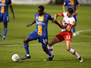 Supporting image for story: Shrewsbury Town striker Fejiri Okenabirhie ruled out with hamstring injury