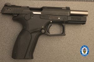 A gun recovered as part of the investigation
