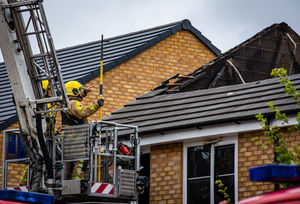 Firefighters at the scene