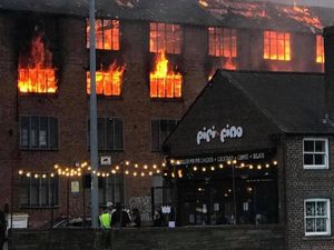 Supporting image for story: Around 40 firefighters tackling large blaze at disused Walsall factory