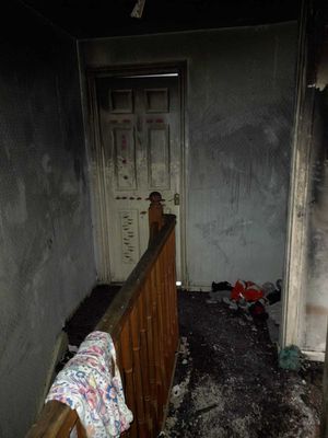 Smoke damage permeates the entire house