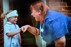 One of the photos showing Jen, who is a key worker, and her daughter Florence (London)
