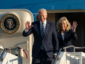 Supporting image for story: Air Force One flies over Shropshire as Joe Biden heads to G7 summit in Cornwall