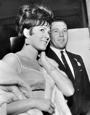 The Shrewsbury Town legend was always smartly turned out. Here he is with Miss World, Ann Sydney, in April 1965 - they were at Whitchurch Town Hall to pick the winner of the Whitchurch and District Amateur Football League Queen competition.