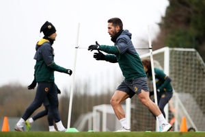 Wolves players at Compton - Norwich preparations (Getty)