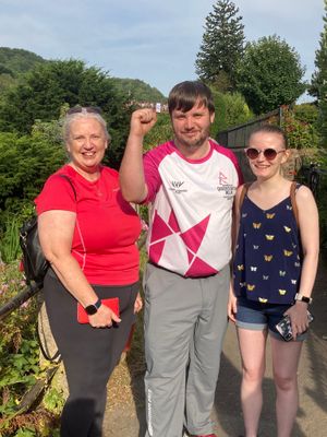 Baton-bearer Keiran Riley brought the baton down the River Severn to Ironbridge 