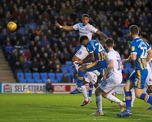 Aaron Amadi-Holloway of Shrewsbury Town scores a goal to make it 1-0. (AMA)